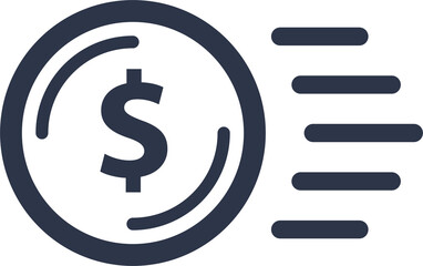 Dollar coin icon in grey colors. Money signs illustration best for payment related application or website.