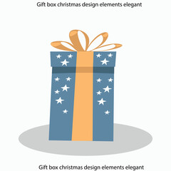 Gift box christmas design elements elegant flat classical outline