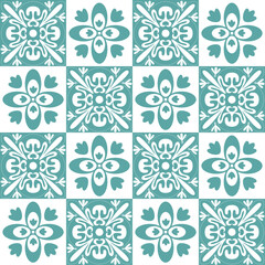 Trendy seamless pattern for ceramic tiles in spanish portuguese retro style