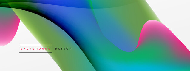 Fluid color abstract background. Liquid gradients, wave pattern. Trendy techno business template for wallpaper, banner, background or landing