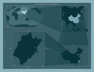 Fujian, China. Described location diagram