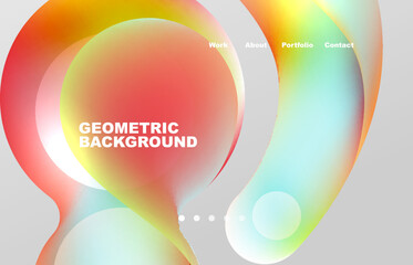 Abstract liquid background for your landing page design. Web page for website or mobile app wallpaper