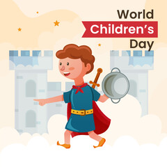 Happy Children's Day Concept. It is celebrated annually in honor of children, whose date of observance varies by country.