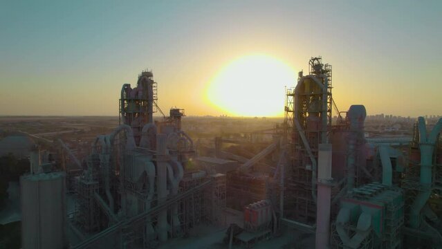 007# Nesher Cement Factory, Ramla, israel Industrial Area - aerial parallaxe shot