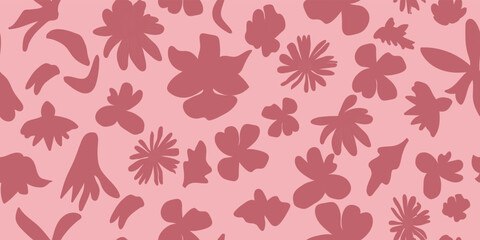 Hand drawn floral abstract seamless pattern