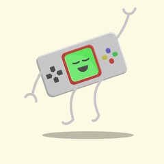 Illustration of retro game console, cute style old game, free vector.