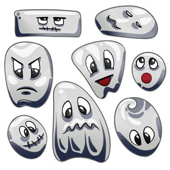 Obraz premium A set of emotional ghosts. Tombstones of different shapes