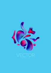 Obraz premium Fluid water drop shape composition abstract background. Vector illustration for banner background or landing page