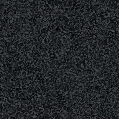 Black textured asphalt seamless texture top view. Dark grey abstract tarmac pattern. Vector illustration of road coat material. Grunge granular closeup surface. Bitumen grain highway backdrop