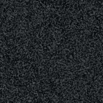 Black textured asphalt seamless texture top view. Dark grey abstract tarmac pattern. Vector illustration of road coat material. Grunge granular closeup surface. Bitumen grain highway backdrop