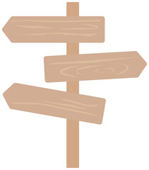 木の道しるべのイラスト