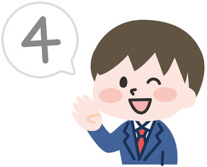 数を数える男子学生