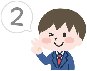 数を数える男子学生