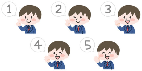 数を数える男子学生