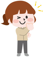 作業着のジャケットを着たスタッフさん 