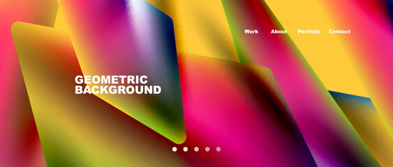 Landing page background template. Abstract geometric shapes composition. Vector illustration for wallpaper, banner, background