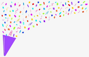 Holiday congratulation banner design Fireworks and garland Party holiday background. Copy space Vector illustration Isolated on white background