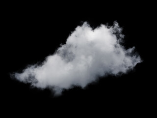white fluffy clouds isolated on a black background, clipart