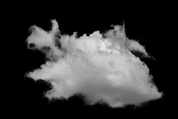 white fluffy clouds isolated on a black background, clipart