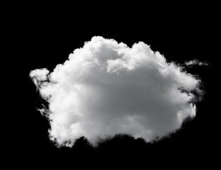 white fluffy clouds isolated on a black background, clipart