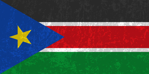 South Sudan flag, official colors and proportion. Vector illustration.