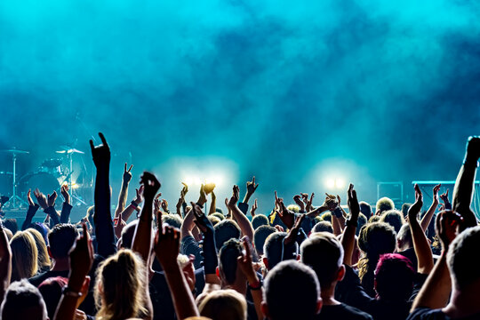 Crowd Of People Dancing At Concert