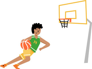 Fototapeta premium Basketball kid player