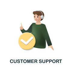Customer Support icon. 3d illustration from customer relationship collection. Creative Customer Support 3d icon for web design, templates, infographics and more