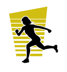 Vector silhouette of a woman exercising on white background