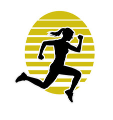 Fototapeta na wymiar Vector silhouette of a woman exercising on white background