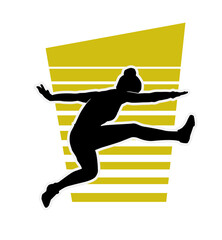 Vector silhouette of a woman exercising on white background