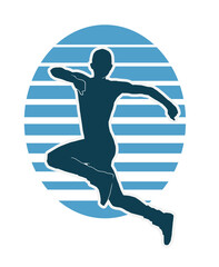 Vector silhouette of a woman exercising on white background