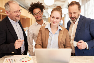 Designer team planning on the laptop computer