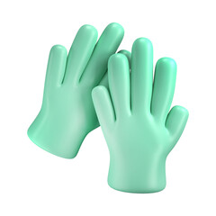 green surgical gloves 3D