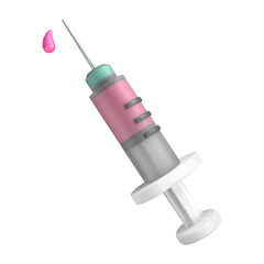syringe with a drop of blood 3D