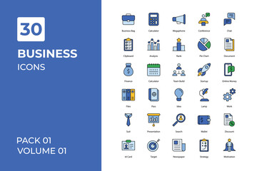 Business icons collection. Set vector line with elements for mobile concepts and web apps. Collection modern icons.