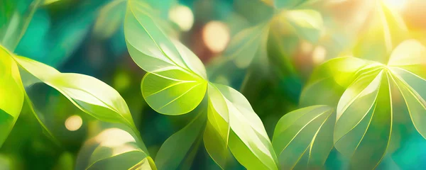 Muurstickers Abstract green leaves as ecology and vitality concept illustration © Robert Kneschke