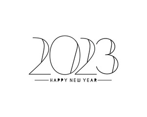 2023 Happy New Year Text Typography Design Patter, Vector illustration.