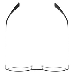 3d rendering illustration of round eyeglasses