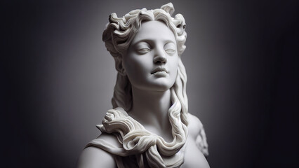 Fototapeta na wymiar Illustration of a Renaissance marble statue of Hebe. She is the Goddess of youth and rejuvenation, Hebe in Greek mythology, known as Juventas in Roman mythology.