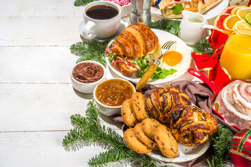 Festive Christmas morning breakfast