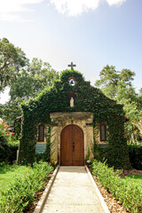 Old stone church in the park