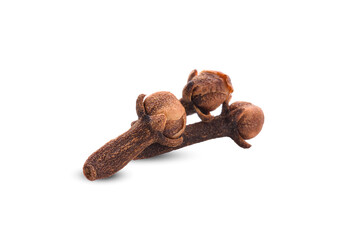 aromatic spice cloves isolated on white background