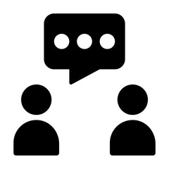Talking Chat Glyph Icon