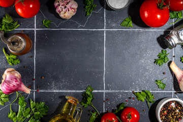 Cooking ingredients background.