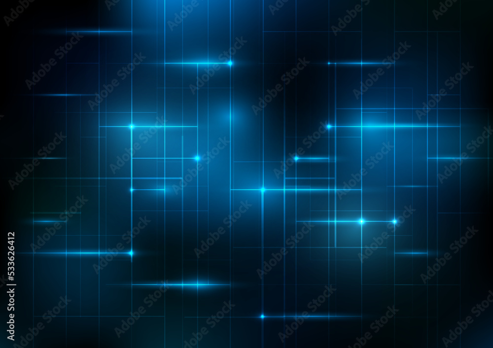 Poster digital network abstract background neon glow blue lines pattern graphic design futuristic technolog