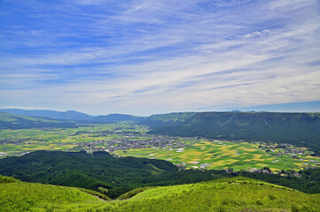 Fototapeta na wymiar 大観峰からの眺め 熊本県阿蘇市