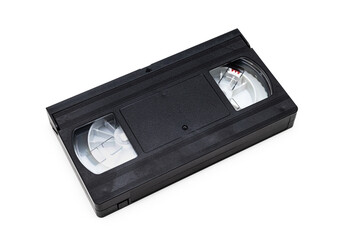 old video cassette isolated on white background