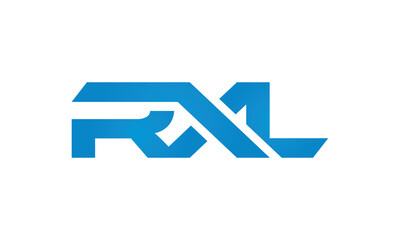 RXL monogram linked letters, creative typography logo icon