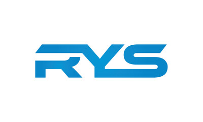 RYS monogram linked letters, creative typography logo icon - obrazy, fototapety, plakaty